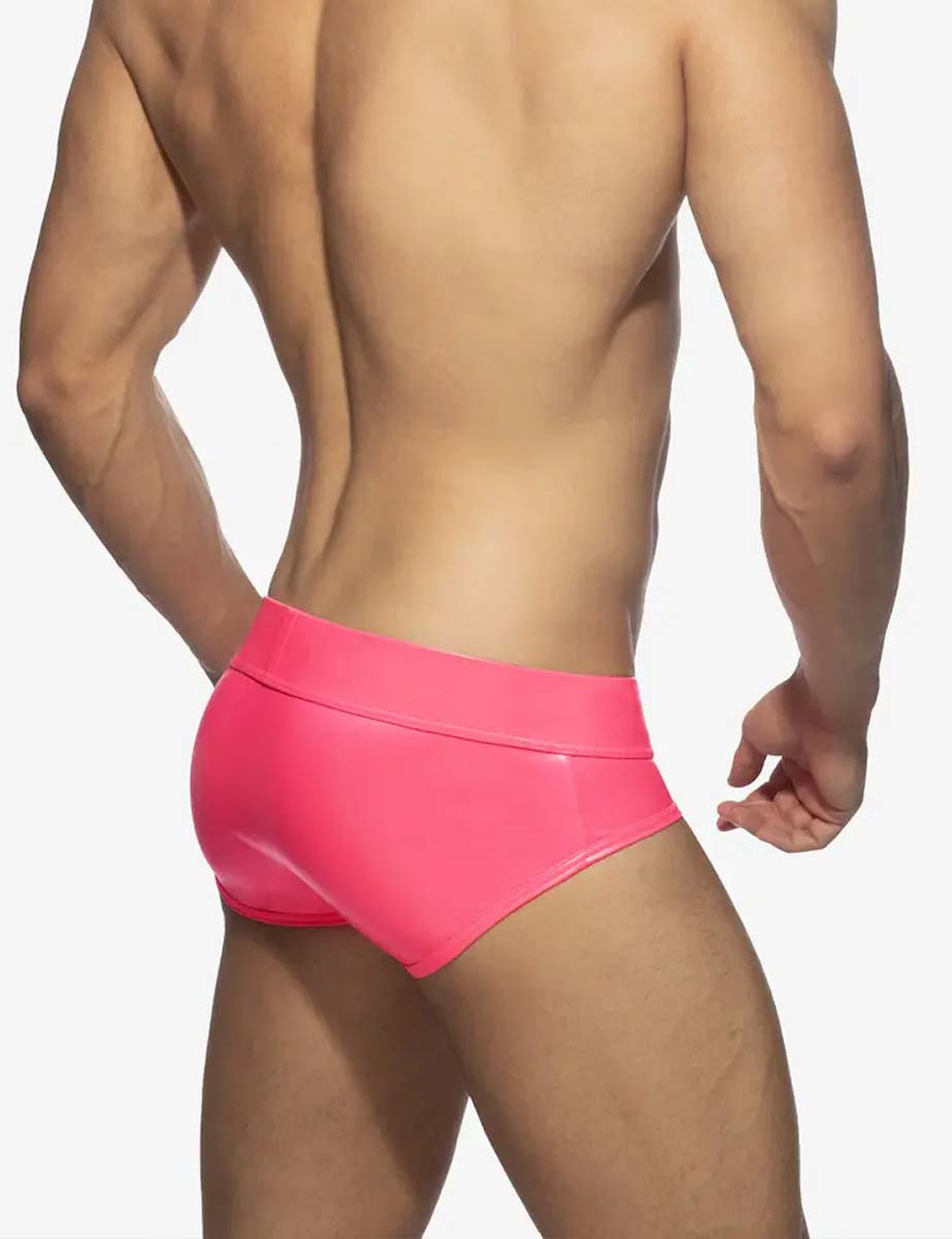 Trusa Hombre Neon Shiny Push Up Brief Rosa