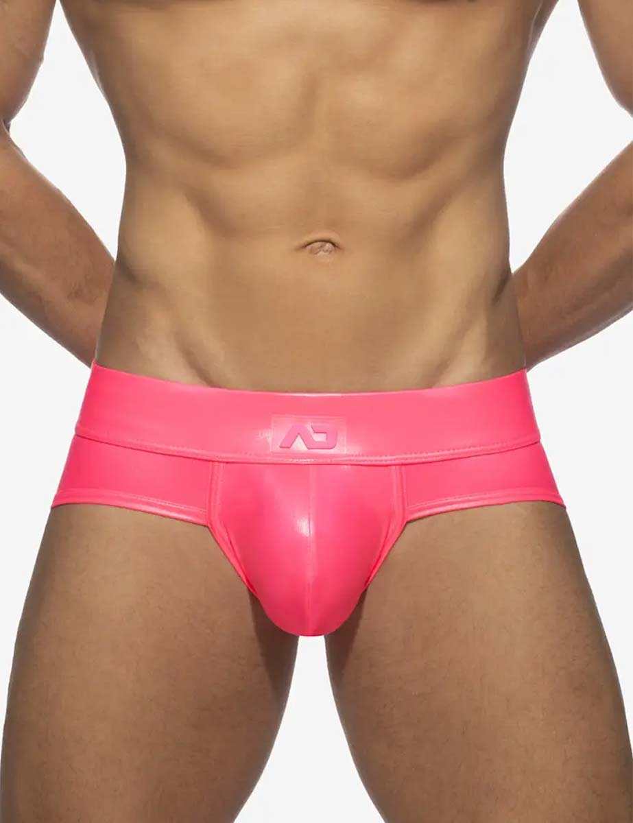 Trusa Hombre Neon Shiny Push Up Brief Rosa