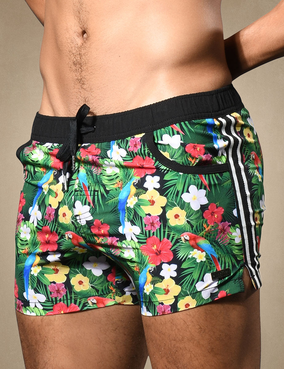 Traje de Baño Hombre Shorts Tropical Birds