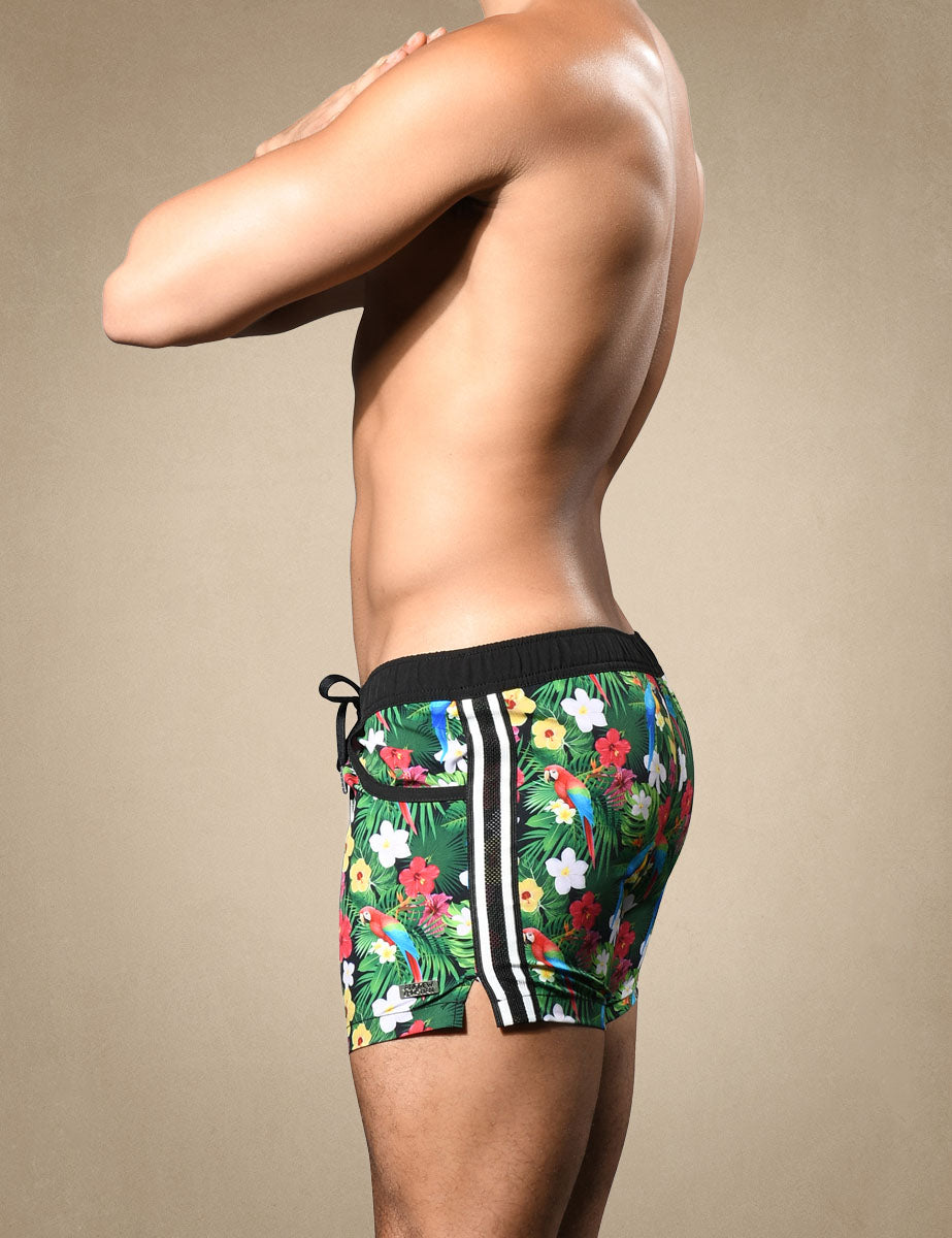 Traje de Baño Hombre Shorts Tropical Birds