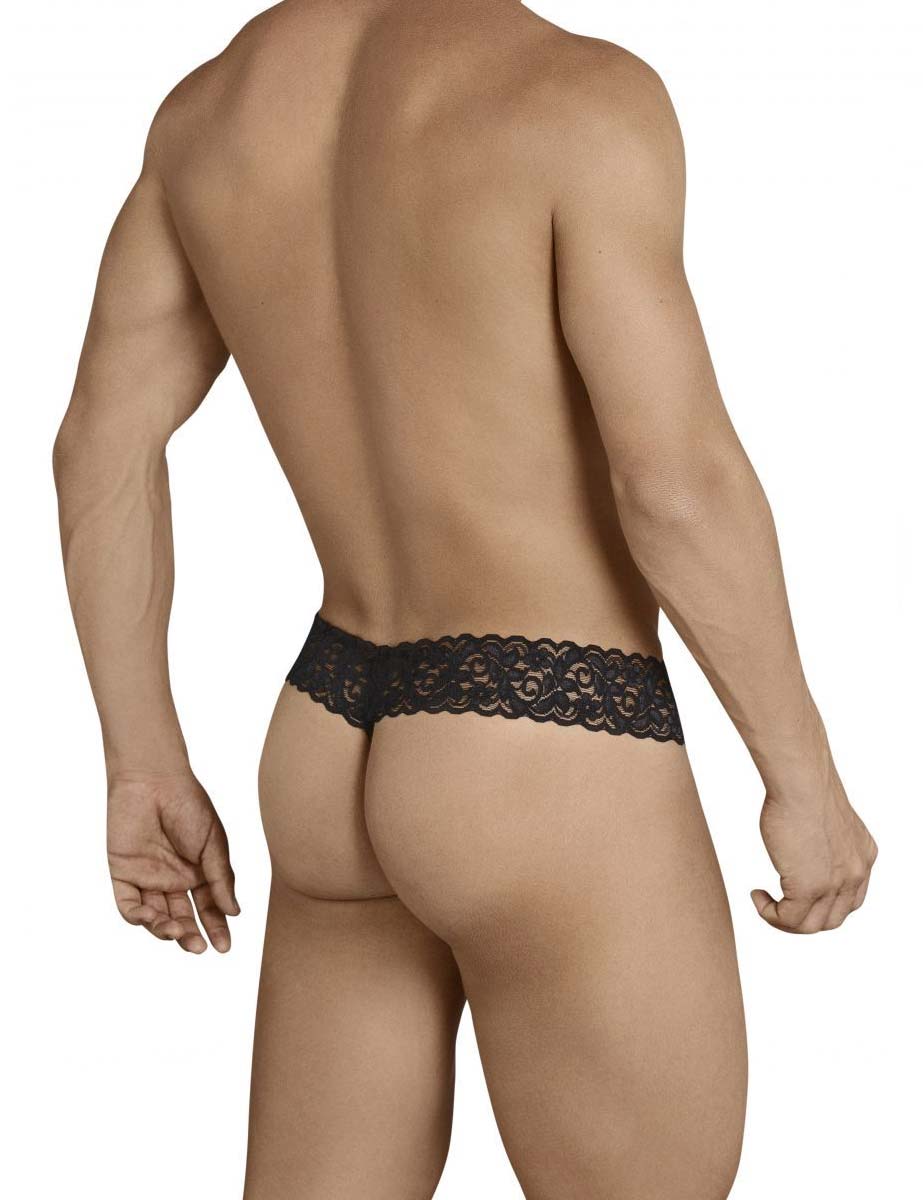 Tanga Hombre Mesh Lace Negro