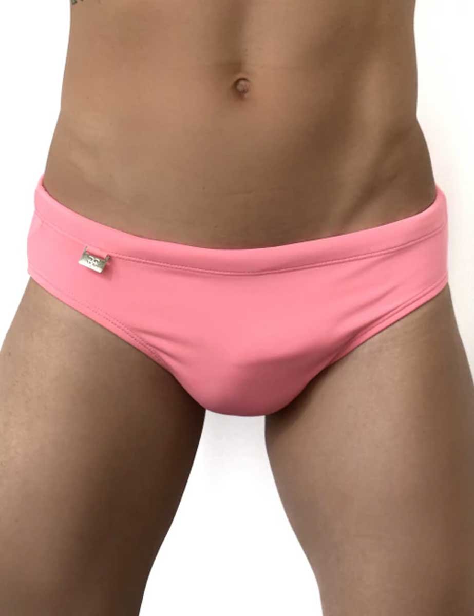 Traje de Baño Hombre Corte Brief Slim Rosa Pastel