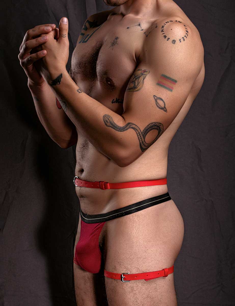 Arnés Leather PU Nalgas - Alejo Rojo