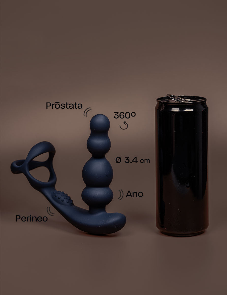 Vibrador Rotatorio 360 Próstata y Perineo con Cockring - Janus