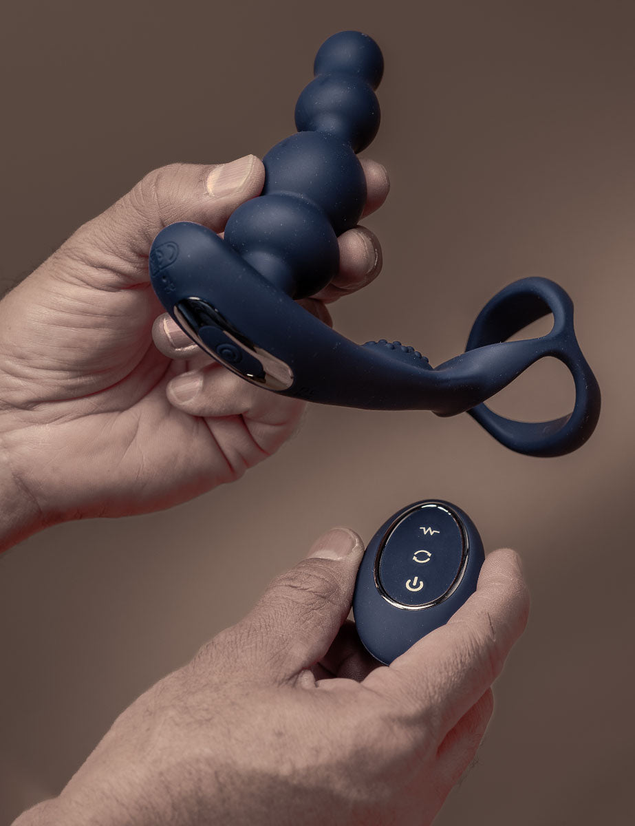 Vibrador Rotatorio 360 Próstata y Perineo con Cockring - Janus