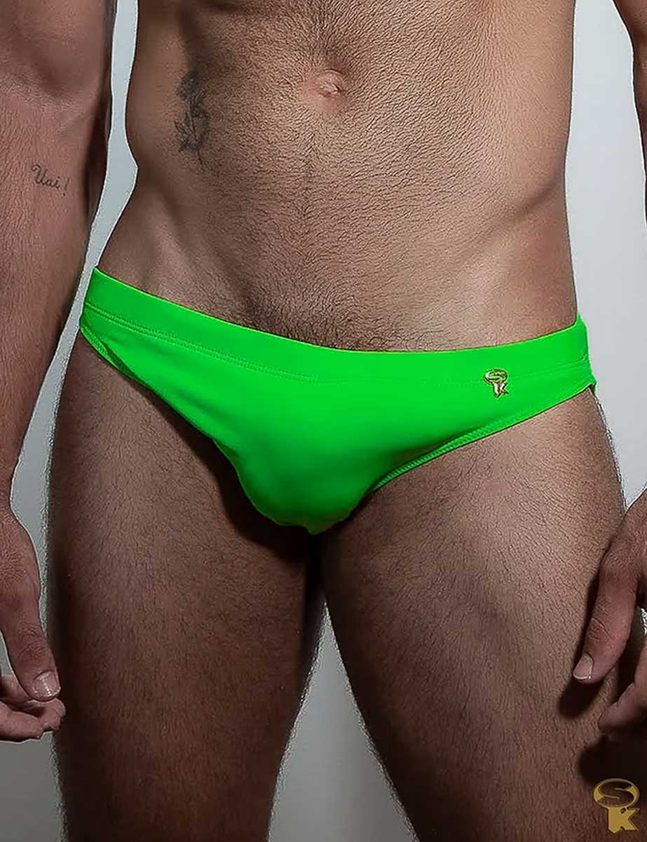 Traje de Baño Bikini Hombre Low Cut Verde Néon