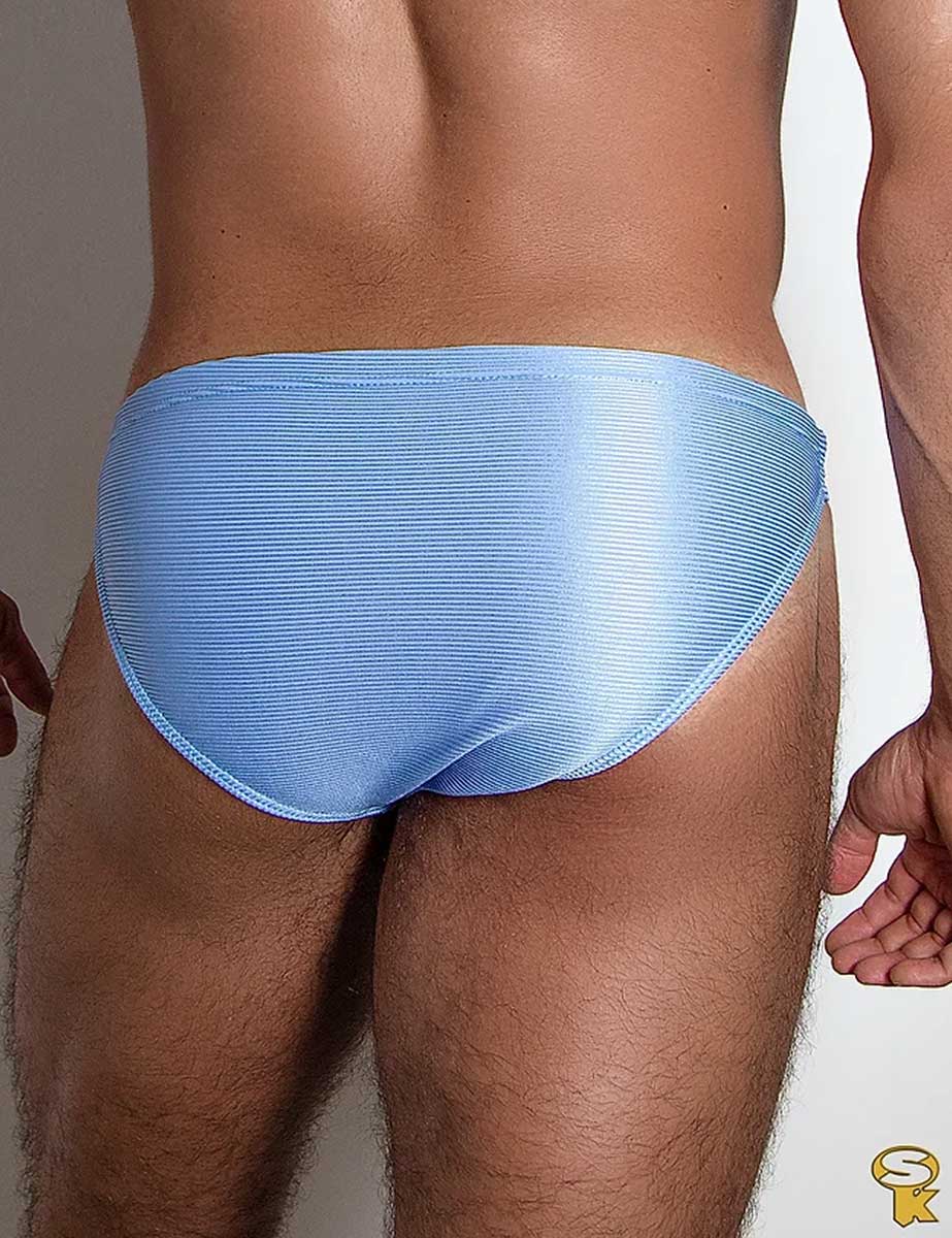 Traje de Baño Bikini Hombre Ultra Slim Canelado Glaciar