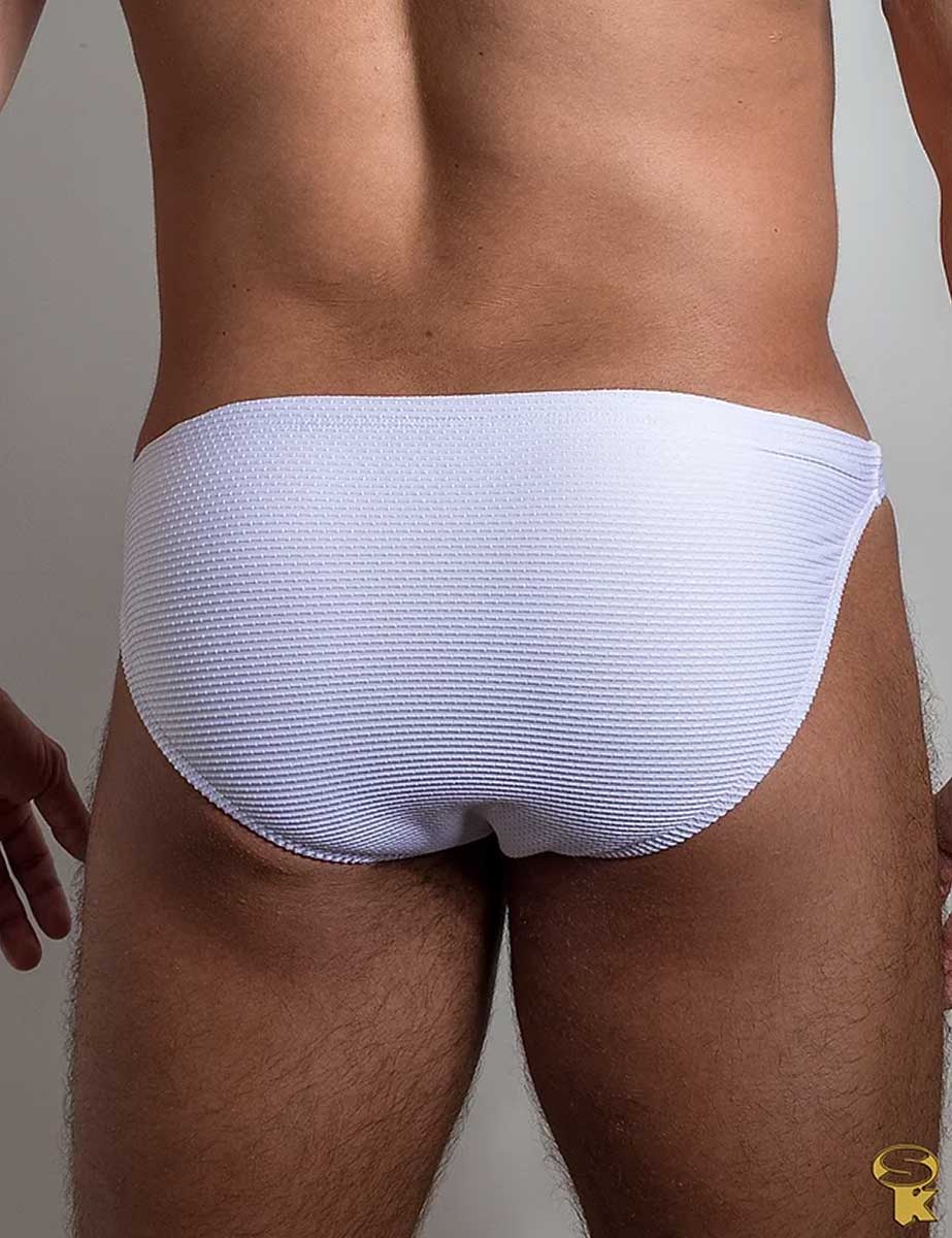 Traje de Baño Bikini Hombre Ultra Slim Textura Branca