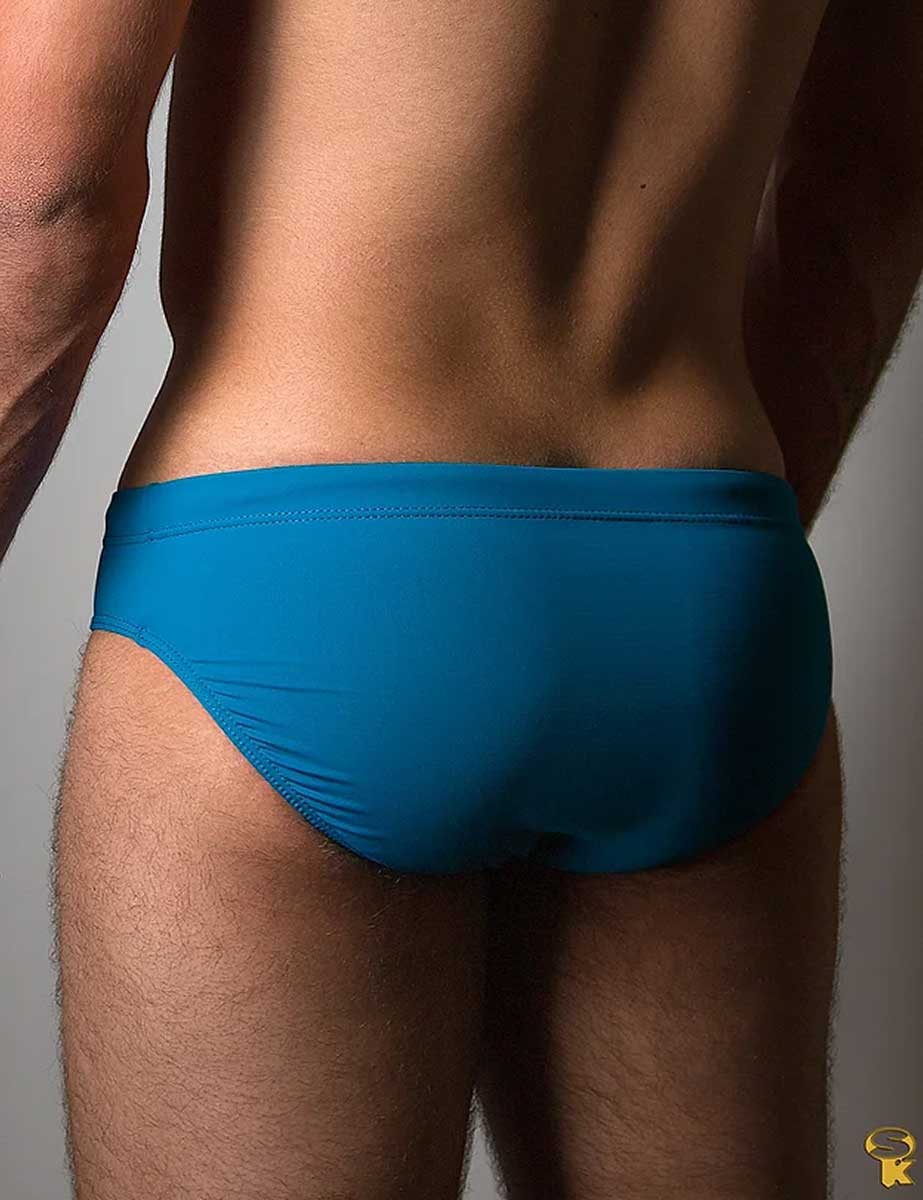 Traje de Baño Hombre Corte Brief Slim Azul Petróleo