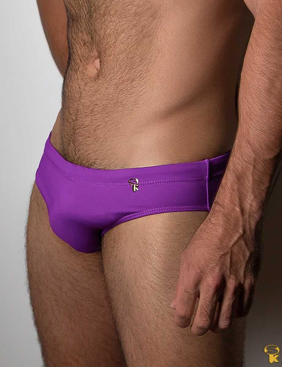 Traje de Baño Hombre Corte Brief Slim Roxo