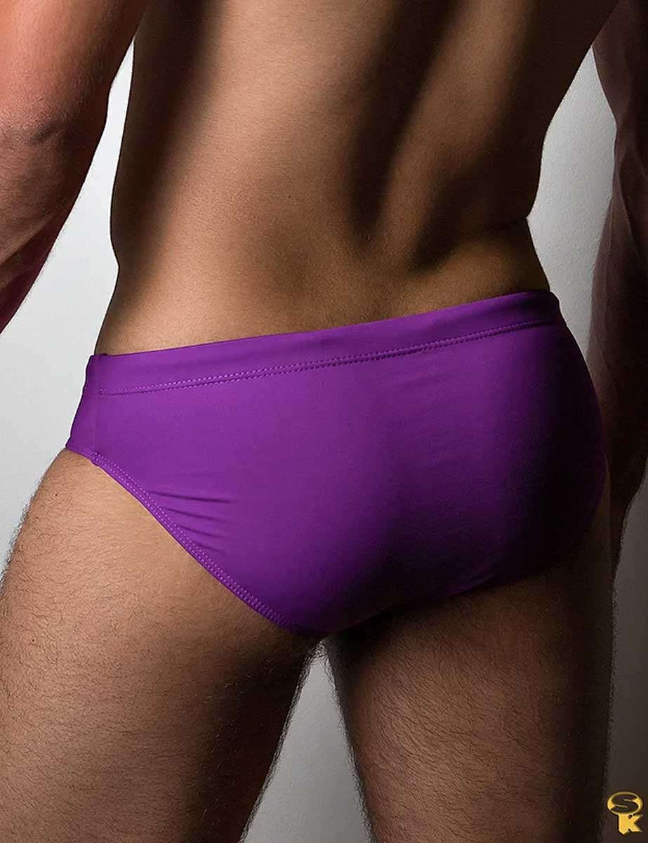 Traje de Baño Hombre Corte Brief Slim Roxo