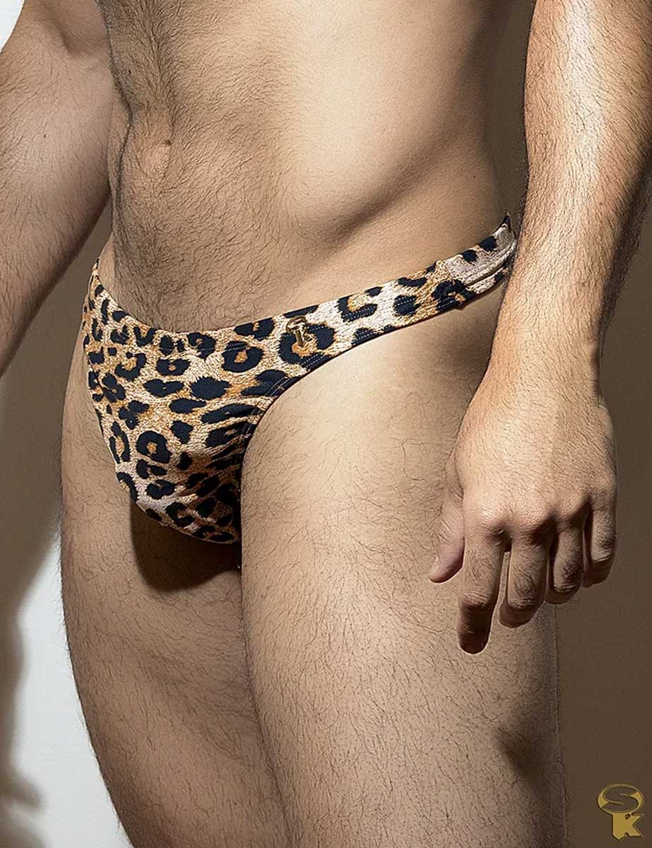 Traje de Baño Tanga Hombre Leopardo