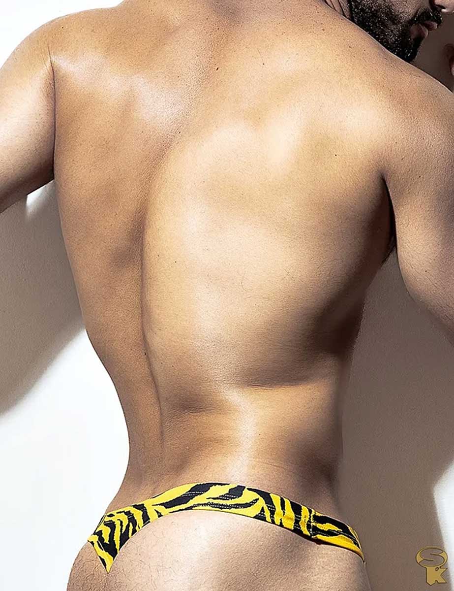 Traje de Baño Tanga Hombre Tigre Amarelo