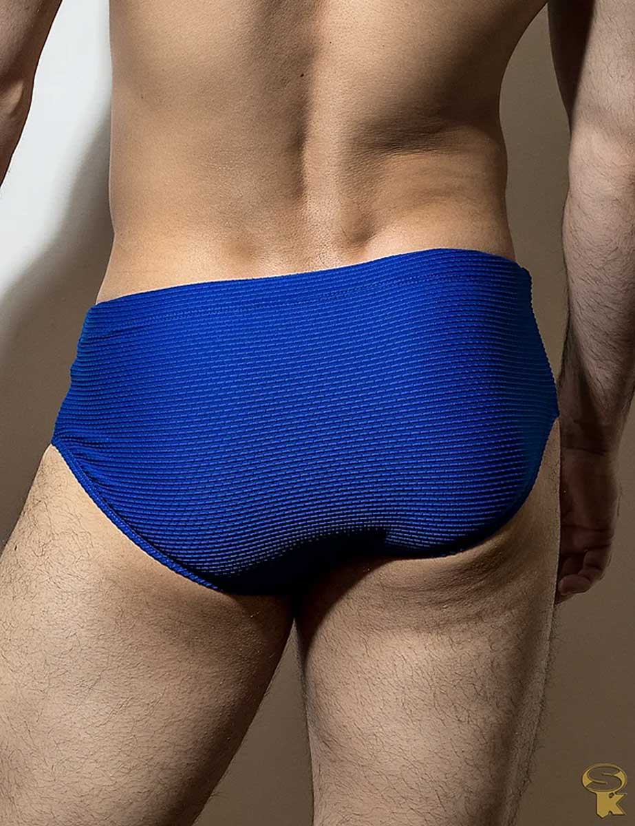 Traje de Baño Sunga Hombre Clássica Textura Azul Royal